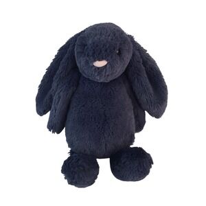 Jellycat Bashful Bunny Navy Blue Plush Medium 12" Stuffed Animal London‎ Rabbit